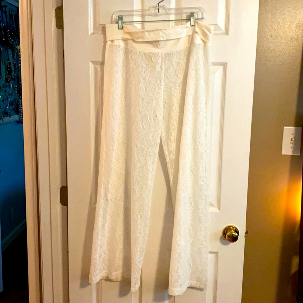 Lace sheer swimwear pants